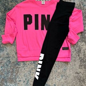 PINK Victoria's Secret Pink and Black Leggings